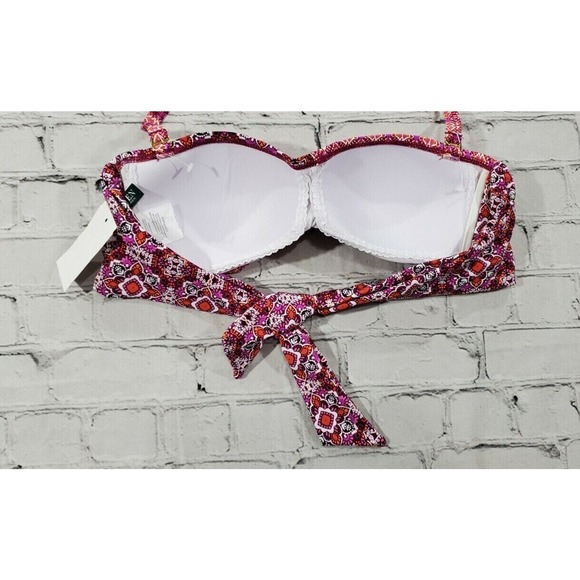 Polo Ralph Lauren Pink Geometric Bandeau Swimsuit Bikini Top WOMENS SIZE 8 - Picture 6 of 6